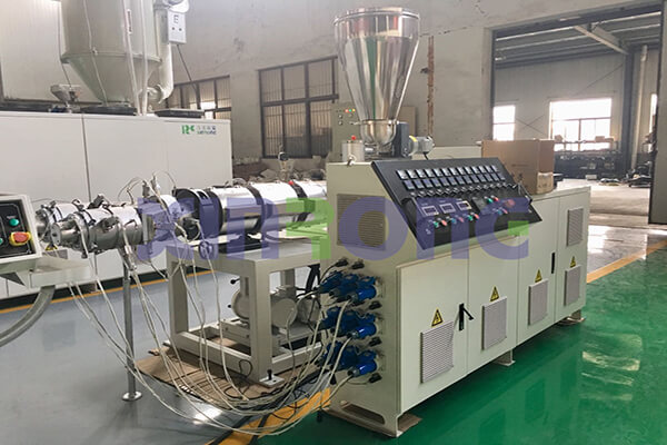 Double-strand PVC pipe machine manufacture for Nigeria customer