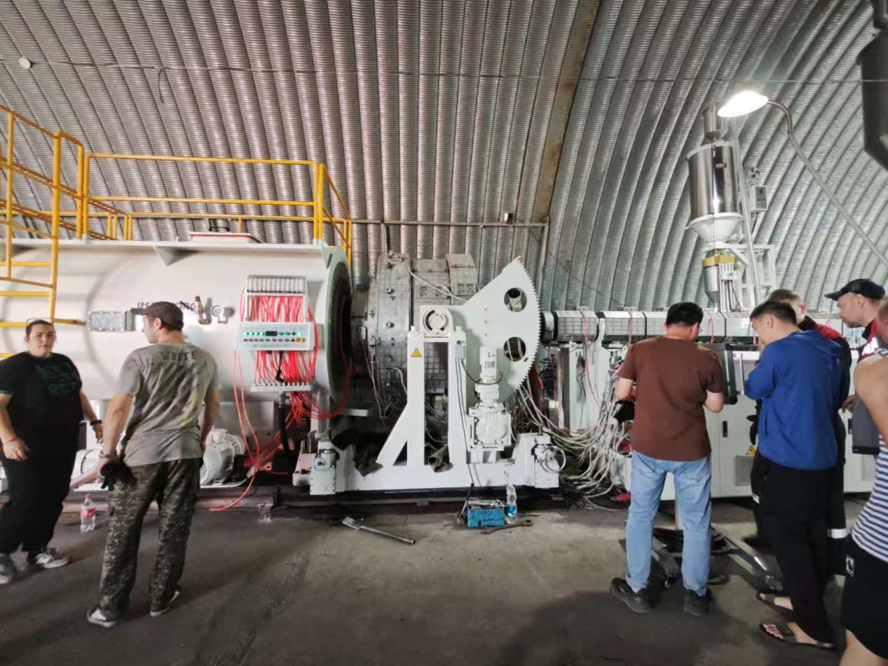 HDPE1200 pipe production line was successfully started up in Kazakhstan
